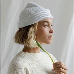 Adult cotton port beanie white